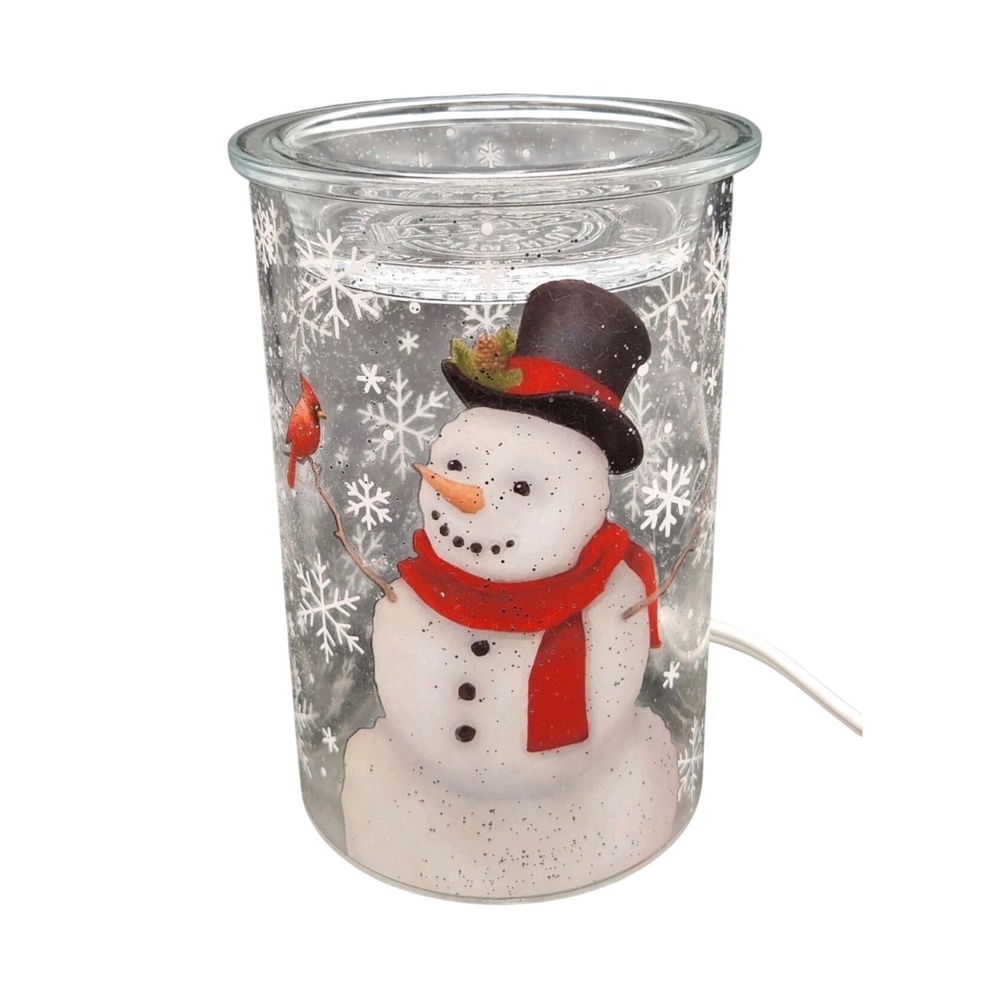 Scentsy Frosted Snowman Wax Warmer Holiday Christmas Decor Cardinal Snowman